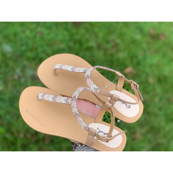 🔱QUPID Athena Embellished Greek Gladiator Sandals - Picture 4 of 5